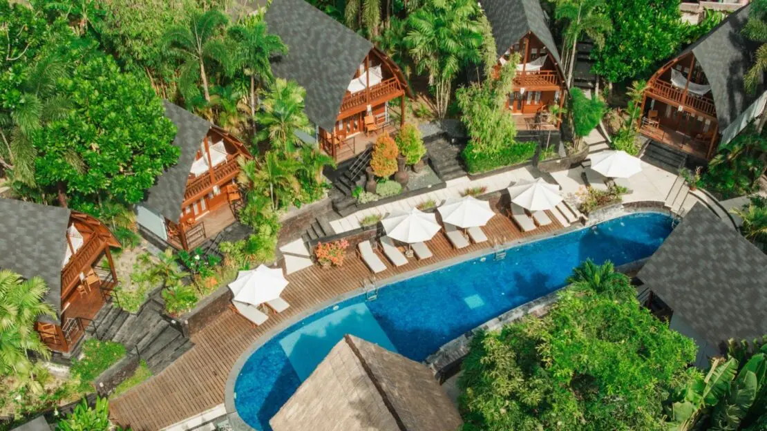 Lumbung Village Pool Arial View